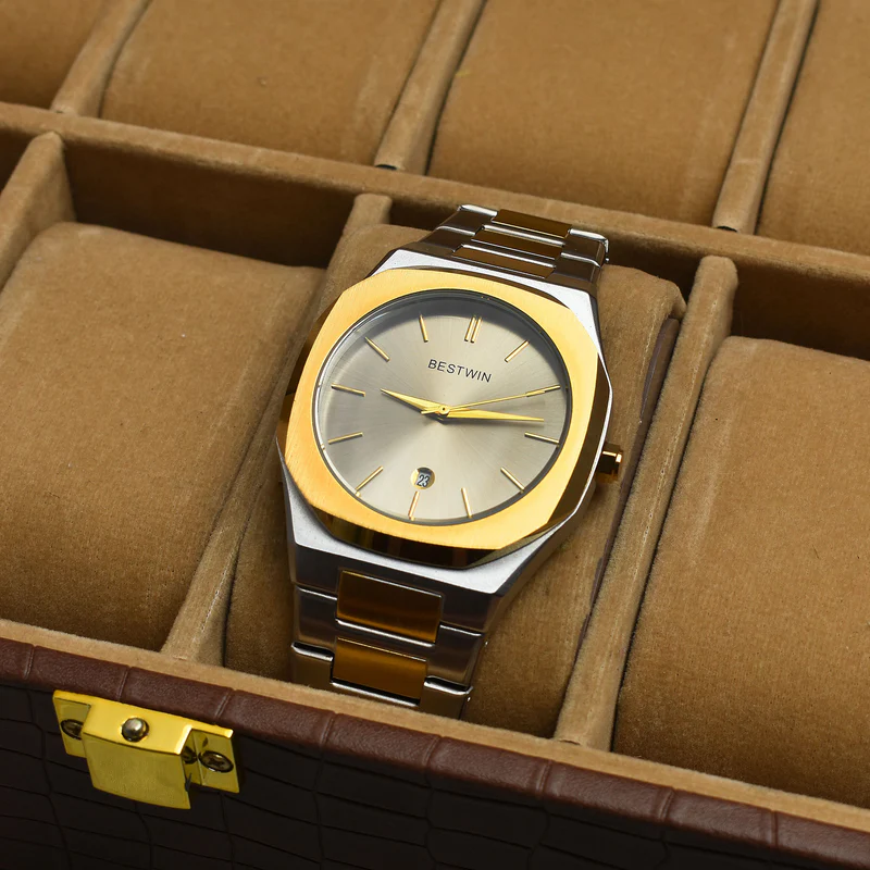 BESTWIN STAINLESS STEEL WATCH �TWO-TONE/silver Dial