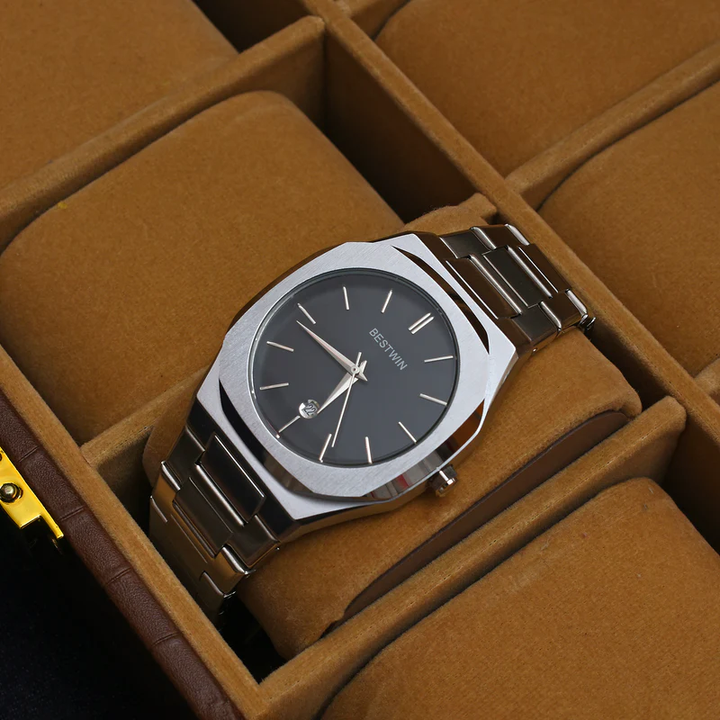 BESTWIN STAINLESS STEEL WATCH � silver/BLACK Dial